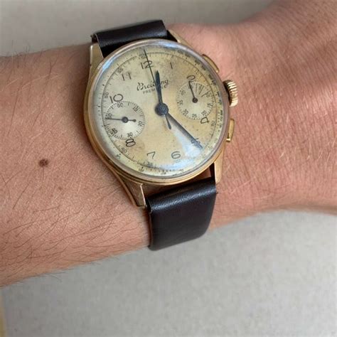 Vintage, Rare Breitling Premier Chronograph 789, 18K Gold 